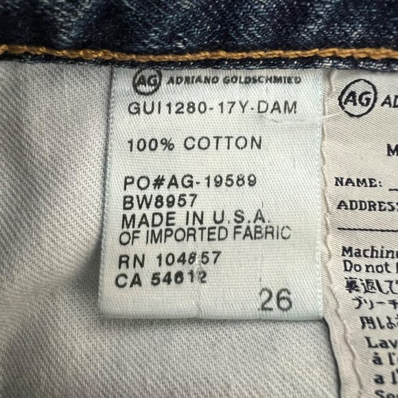 AG Adriano Goldschmied Ex Boyfriend Crop Jeans 17 Year Damaged size 26 - Picture 13 of 14